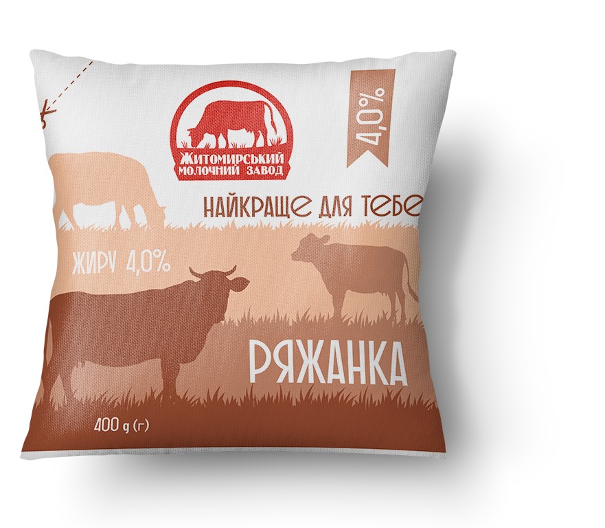 Ряжанка ЖИТОМИРСЬКИЙ МОЛОЧНИЙ ЗАВОД 4%, 400г